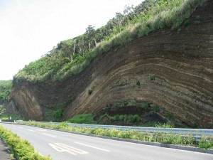 地層が見える場所の画像
