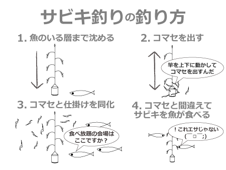 サビキ釣りの釣り方流れ